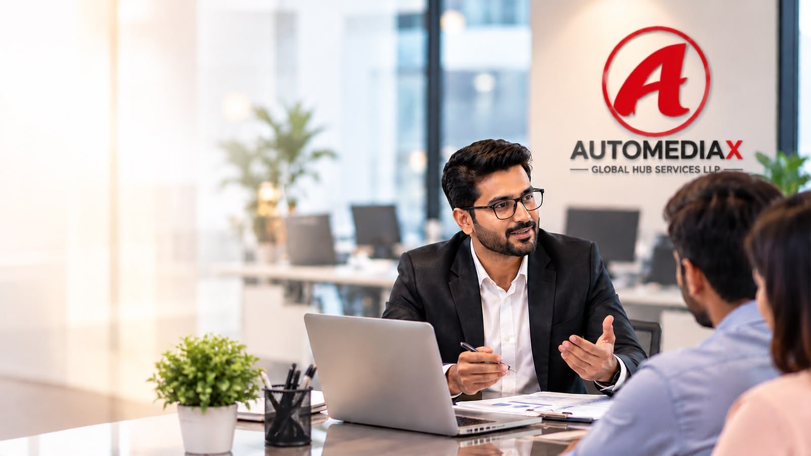 AutoMediaX advisor explaining finance options to clients